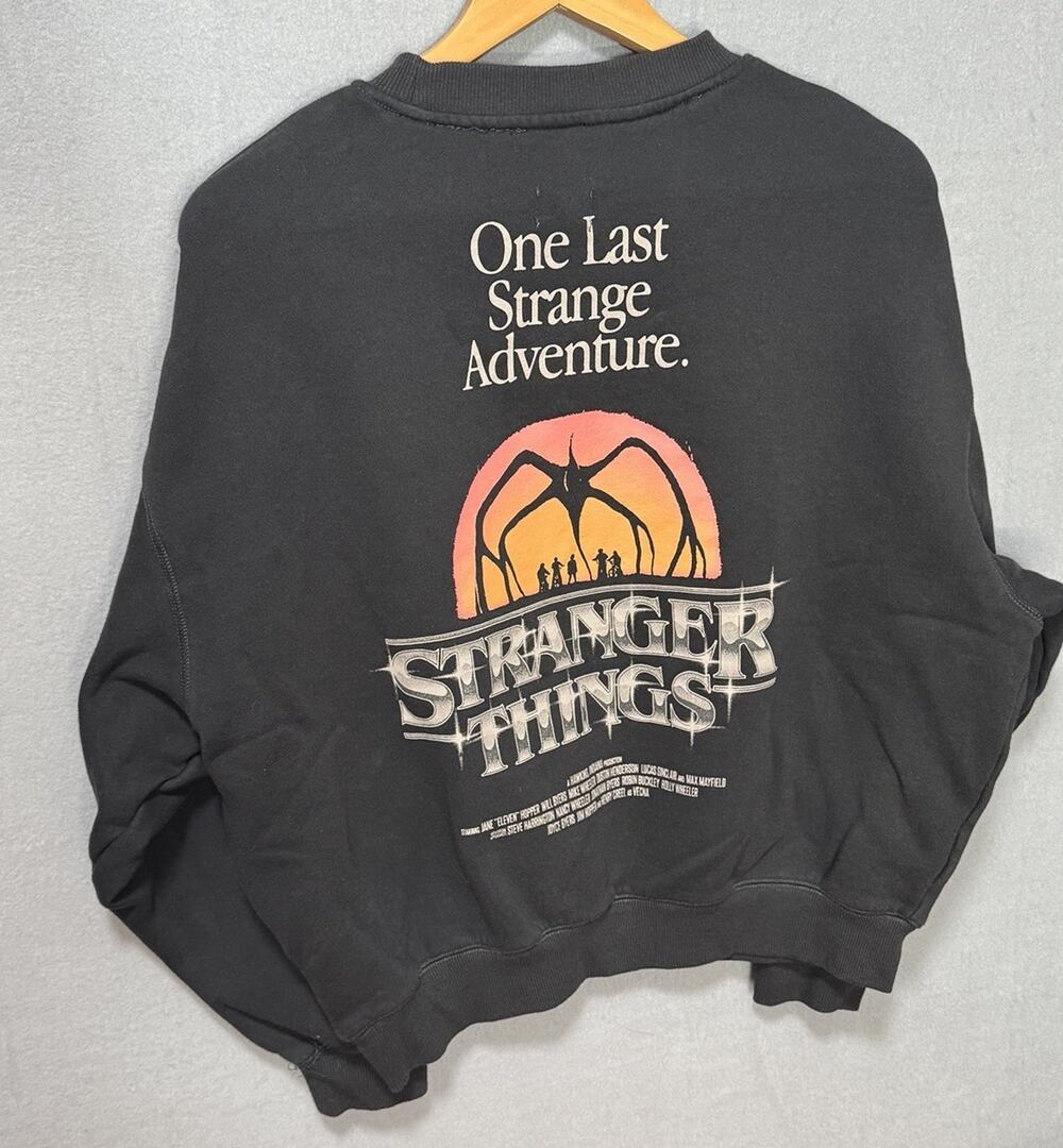 Stranger Things Black Pullover Sweatshirt COTTON ON Brand Medium